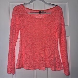 H&M Floral Coral Shirt